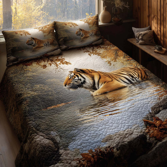 Majestic Tiger 3-Piece Quilted Bedding Set GFTOHD12922