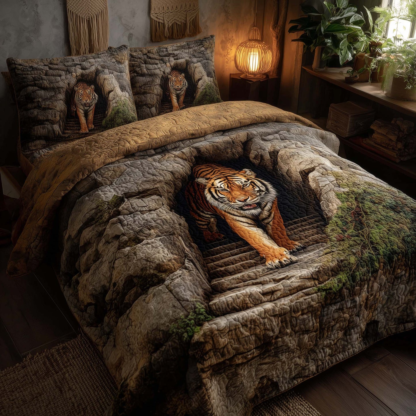 Majestic Tiger 3-Piece Quilted Bedding Set GFTOHD12924
