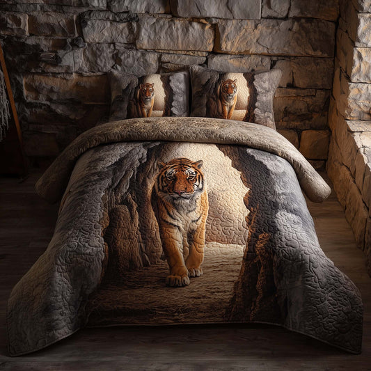 Majestic Tiger 3-Piece Quilted Bedding Set GFTOHD12925