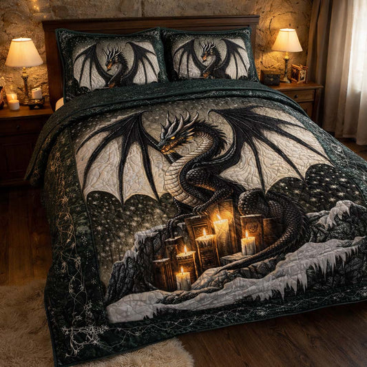 Shadow Candle Dragon 3-Piece Quilted Bedding Set GFTOHD13162
