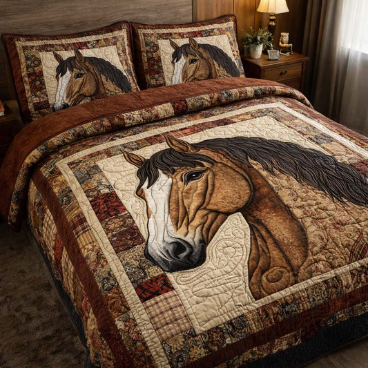 Gentle Stallion 3-Piece Quilted Bedding Set GFTOHD13165