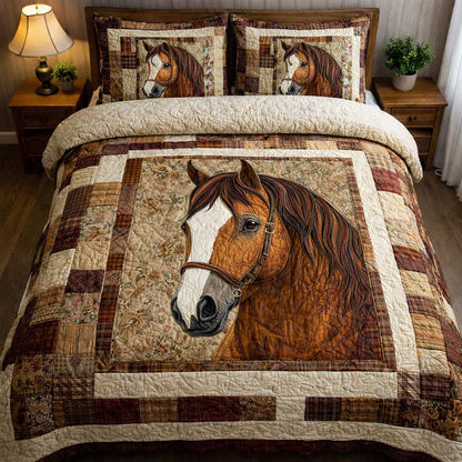 Classic Horse 3-Piece Quilted Bedding Set GFTOHD13166