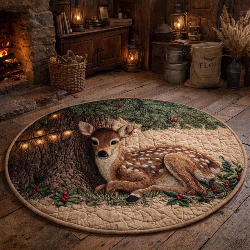Hearthside Fawn Quilted Round Mat GFTOHD13177