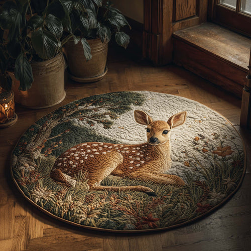 Moonlit Fawn Quilted Round Mat GFTOHD13179