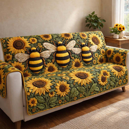 Sunflower Buzz Quilted Sofa Cover GFTOHD13183