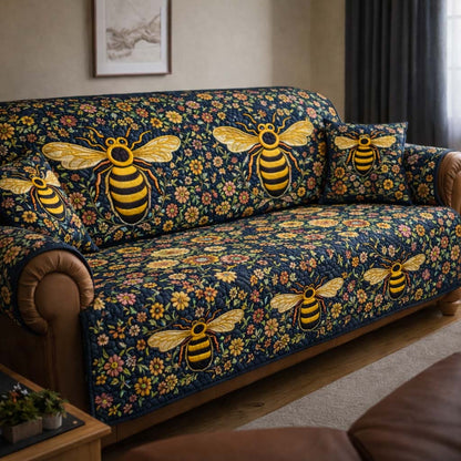 Midnight Garden Bees Quilted Sofa Cover GFTOHD13186