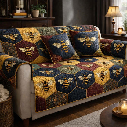 Rustic Honey Patch Quilted Sofa Cover GFTOHD13191
