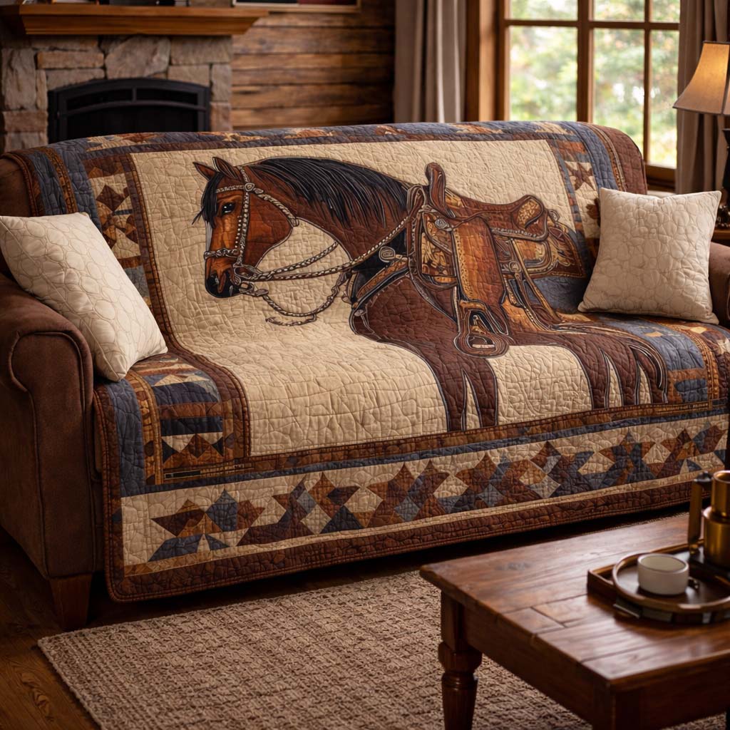 Saddled Grace Quilted Sofa Cover GFTOHD13194