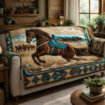 Prairie Run Quilted Sofa Cover GFTOHD13195