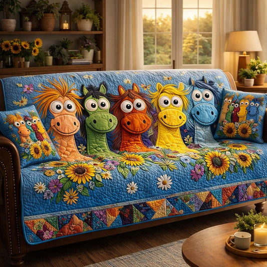 Sunny Horse Friends Quilted Sofa Cover GFTOHD13196
