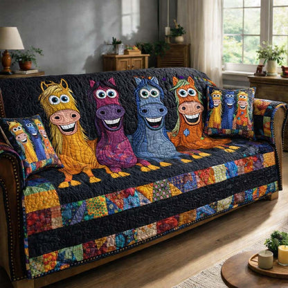 Smiling Stable Crew Quilted Sofa Cover GFTOHD13198