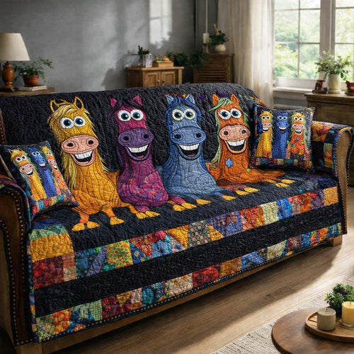 Smiling Stable Crew Quilted Sofa Cover GFTOHD13198