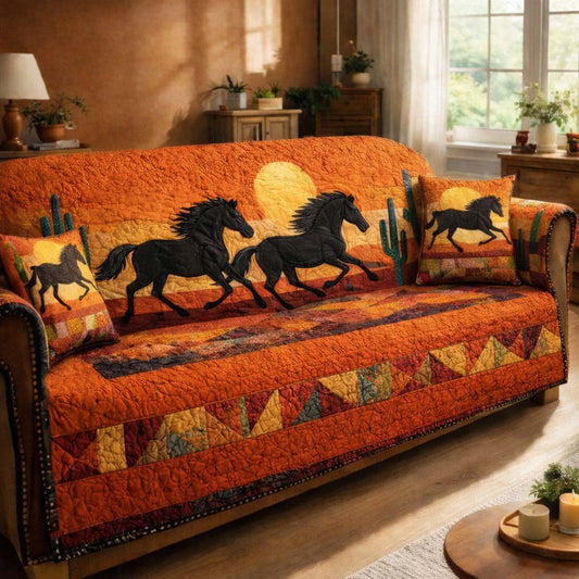 Desert Sunset Run Quilted Sofa Cover GFTOHD13204