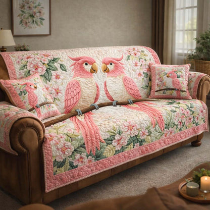 Tropical Parrot Heaven Quilted Sofa Cover GFTOHD13219