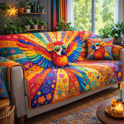 Tropical Parrot Heaven Quilted Sofa Cover GFTOHD13226