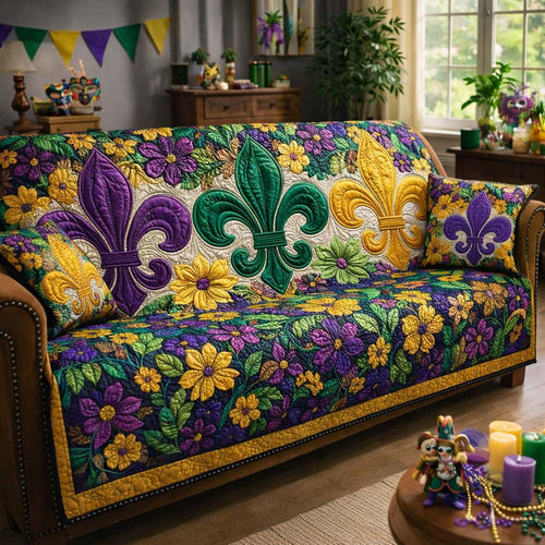 Mardi Gras Quilted Sofa Cover GFTOHD13228