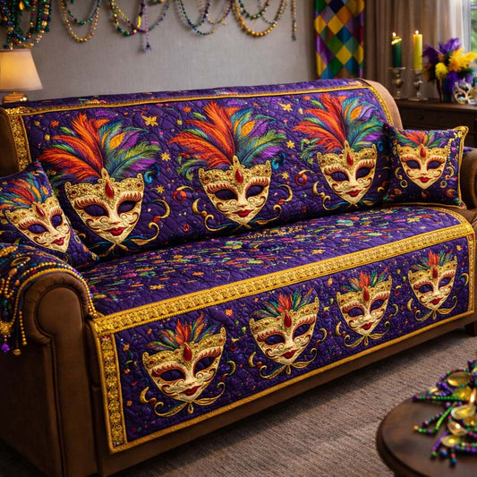 Mardi Gras Quilted Sofa Cover GFTOHD13231