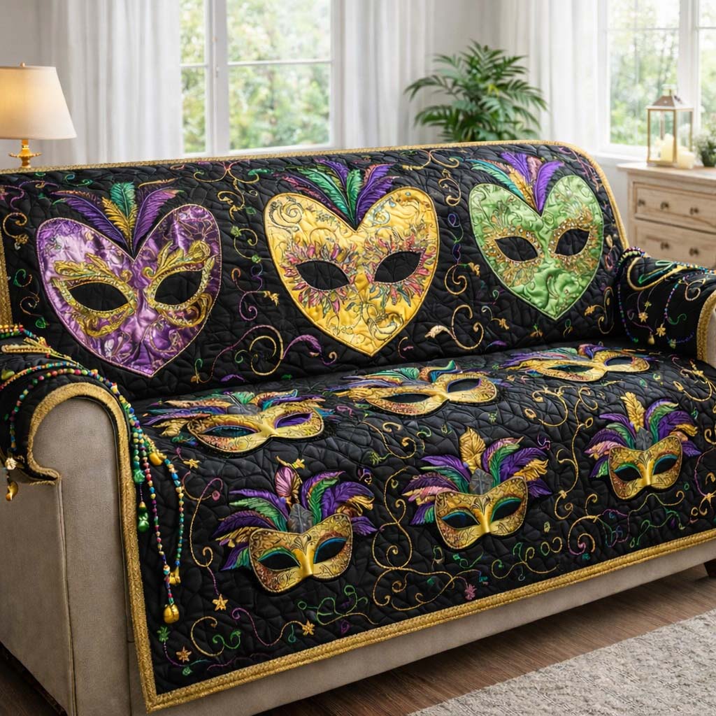 Mardi Gras Quilted Sofa Cover GFTOHD13232