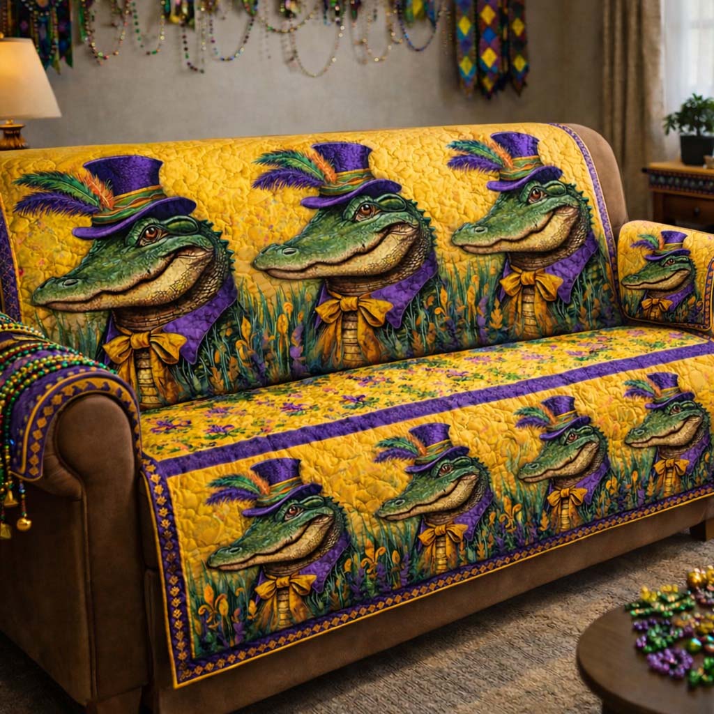 Mardi Gras Quilted Sofa Cover GFTOHD13233