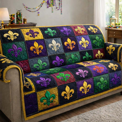 Mardi Gras Quilted Sofa Cover GFTOHD13236