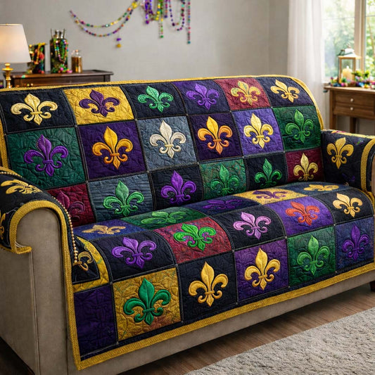 Mardi Gras Quilted Sofa Cover GFTOHD13236
