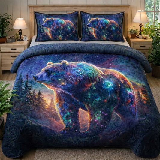 Cosmic Spirit Bear 3-Piece Quilted Bedding Set GFTOHD13240