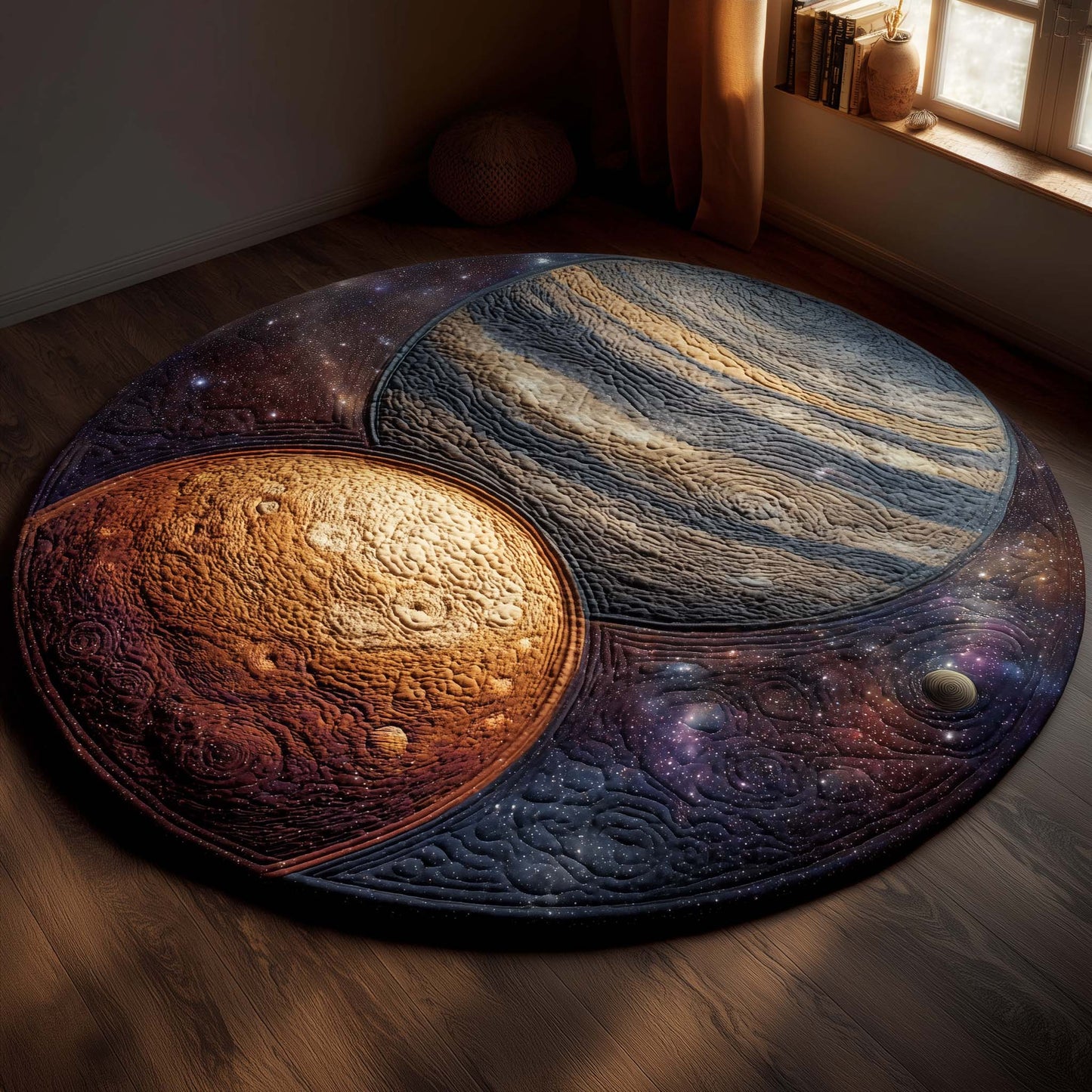 Yin Yang Cosmos Quilted Round Mat GFTOHD13252