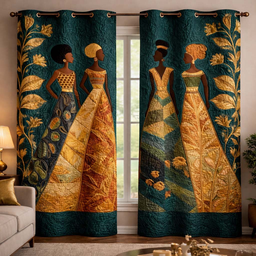 Emerald Sisterhood Quilted Curtains GFTOHD13253