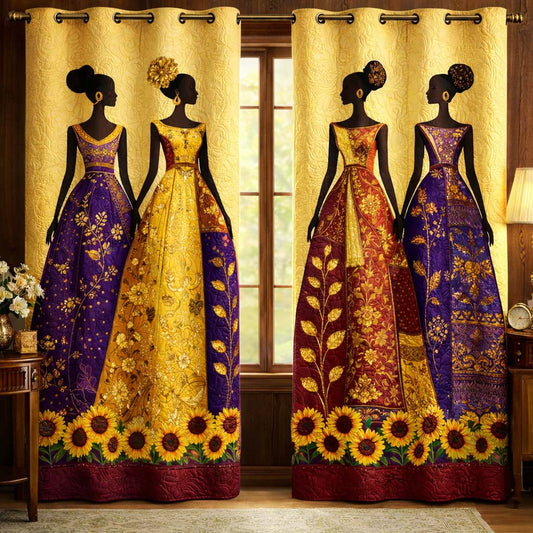 Golden Sunflowers Quilted Curtains GFTOHD13254