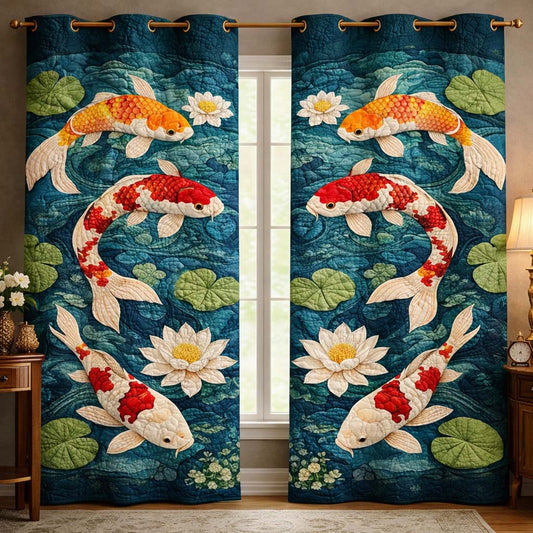 Koi Harmony Quilted Curtains GFTOHD13266