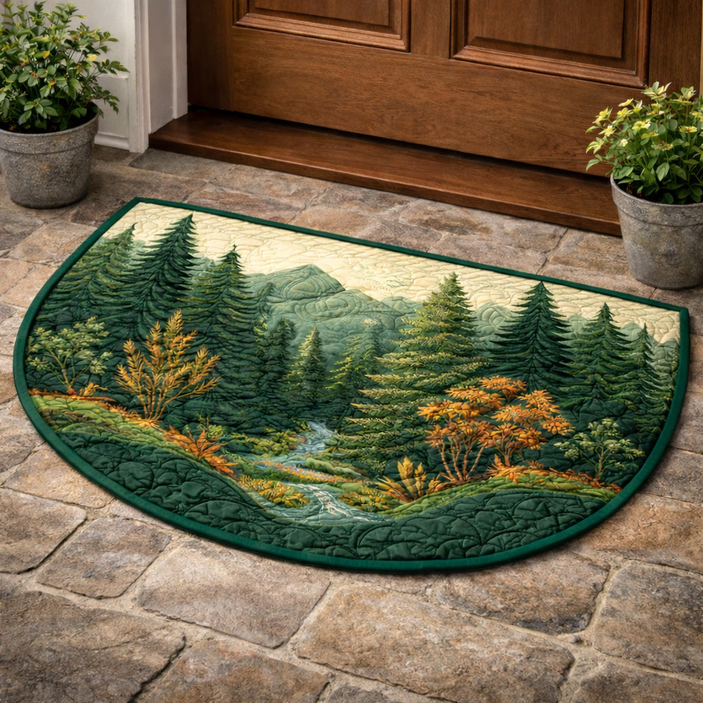Emerald Forest Path Quilted Welcome Mat GFTOHD13722