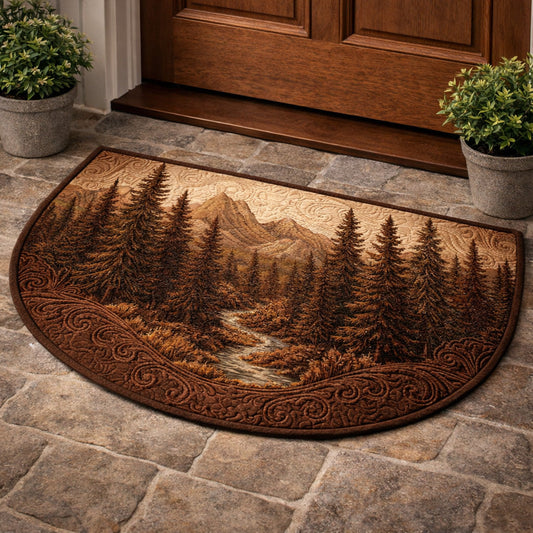 Rustic Mountain Pines Quilted Welcome Mat GFTOHD13725