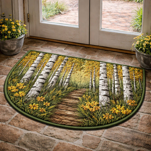 Golden Birch Path Quilted Welcome Mat GFTOHD13726