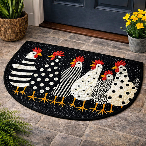 Midnight Hen Parade Quilted Welcome Mat GFTOHD13730