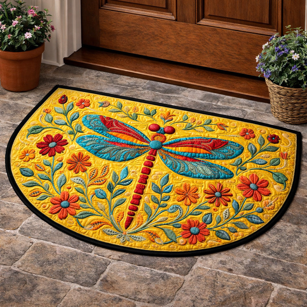 Golden Garden Dragonfly Quilted Welcome Mat GFTOHD13782