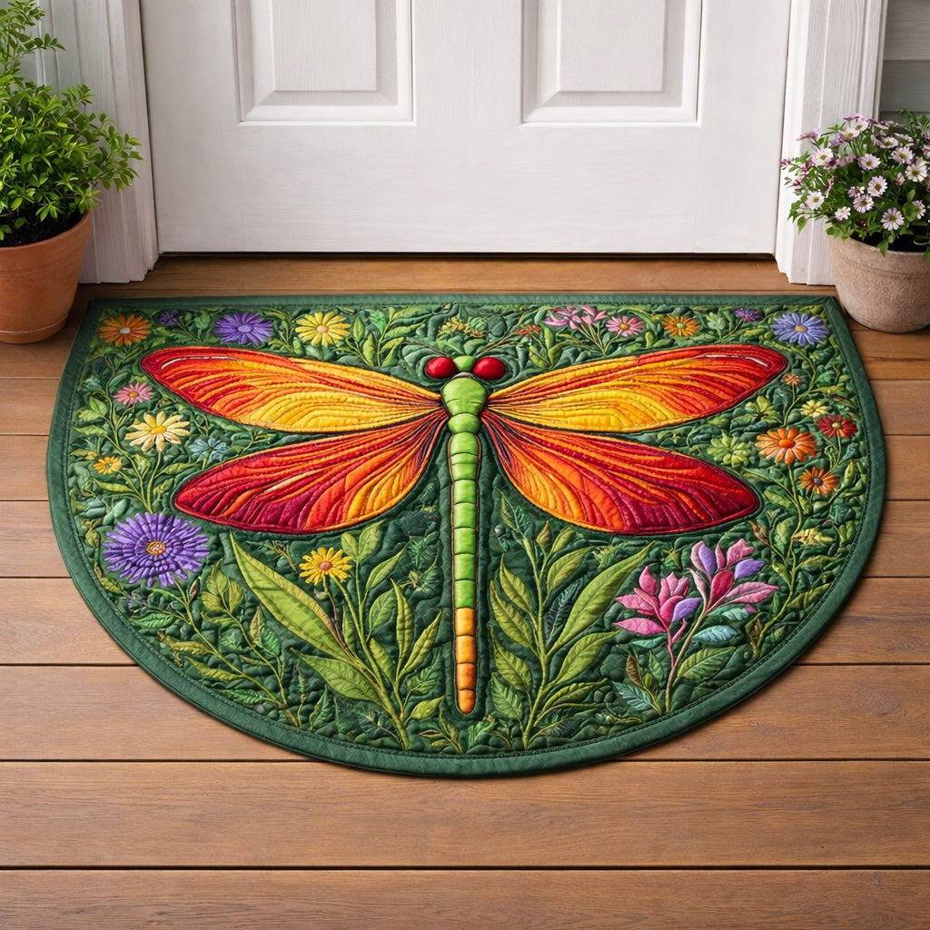 Emerald Garden Dragonfly Quilted Welcome Mat GFTOHD13784