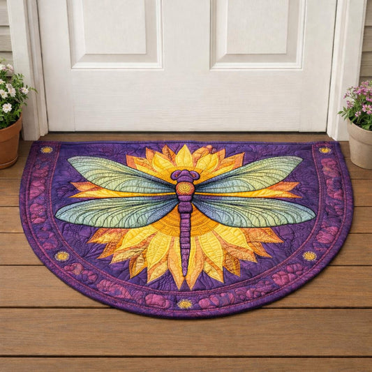Purple Sun Dragonfly Quilted Welcome Mat GFTOHD13785