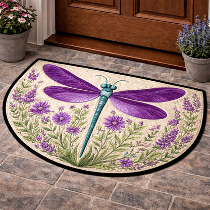 Lavender Dragonfly Garden Quilted Welcome Mat GFTOHD13786