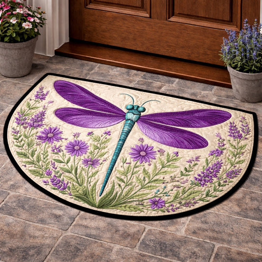 Lavender Dragonfly Garden Quilted Welcome Mat GFTOHD13786