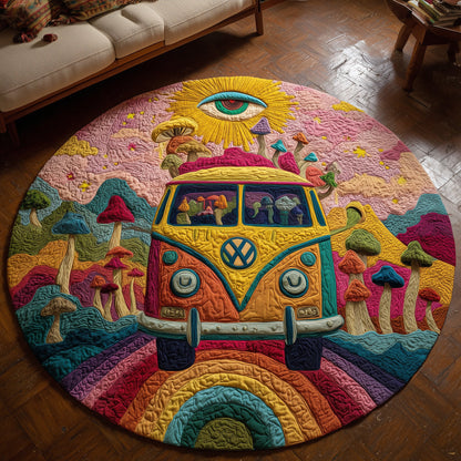 Groovy Van Vision Quilted Round Mat GFTOHD13873