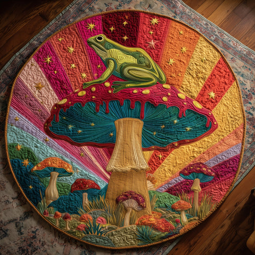Mystic Mushroom Guardian Quilted Round Mat GFTOHD13875