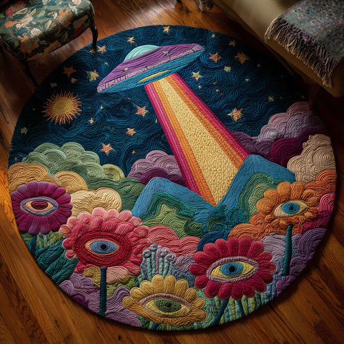 Starlight Flower Portal Quilted Round Mat GFTOHD13876
