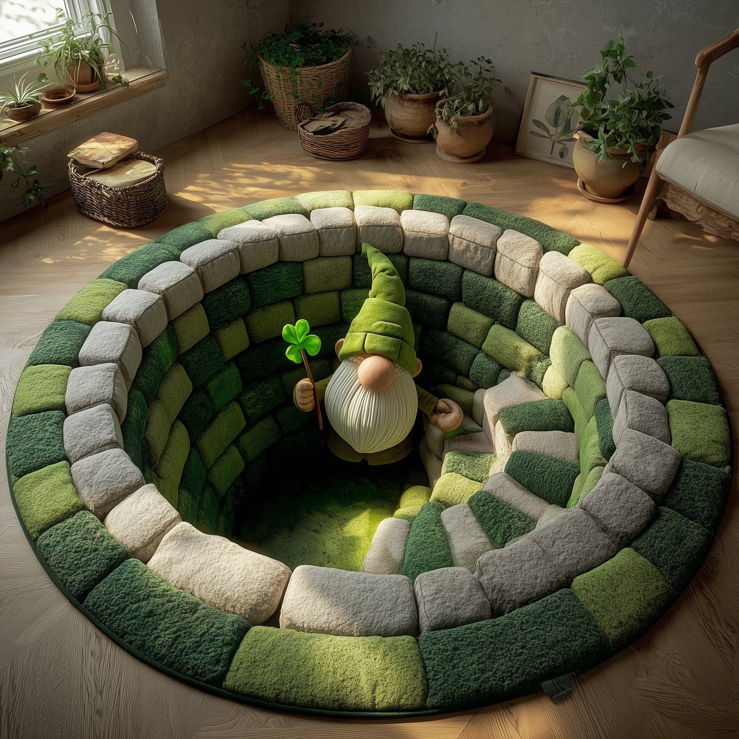 Emerald Clover Pit Quilted Round Mat GFTOHD13881