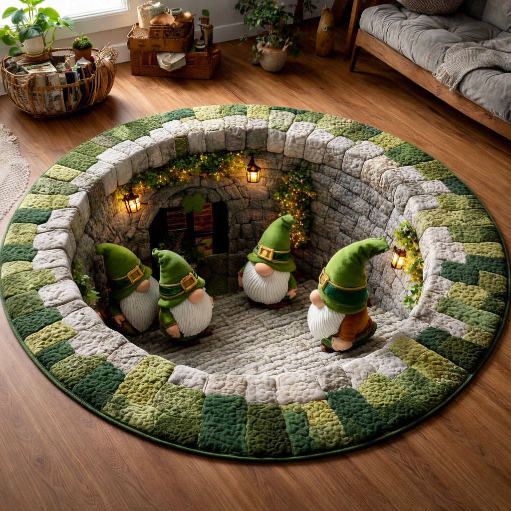 Leprechaun Stone Well Quilted Round Mat GFTOHD13882