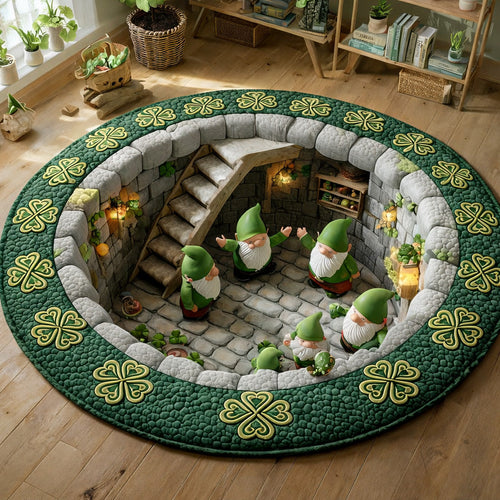 Celtic Gnome Gathering Quilted Round Mat GFTOHD13883