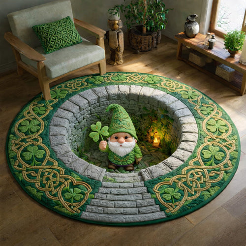 Irish Gnome Portal Quilted Round Mat GFTOHD13887