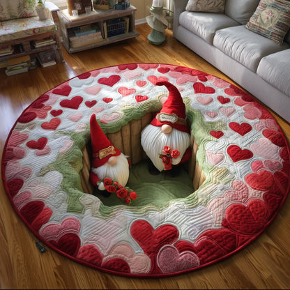 Sweetheart Gnome Hollow Quilted Round Mat GFTOHD13889