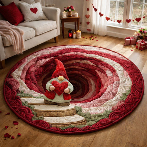 Love Gnome Burrow Quilted Round Mat GFTOHD13892