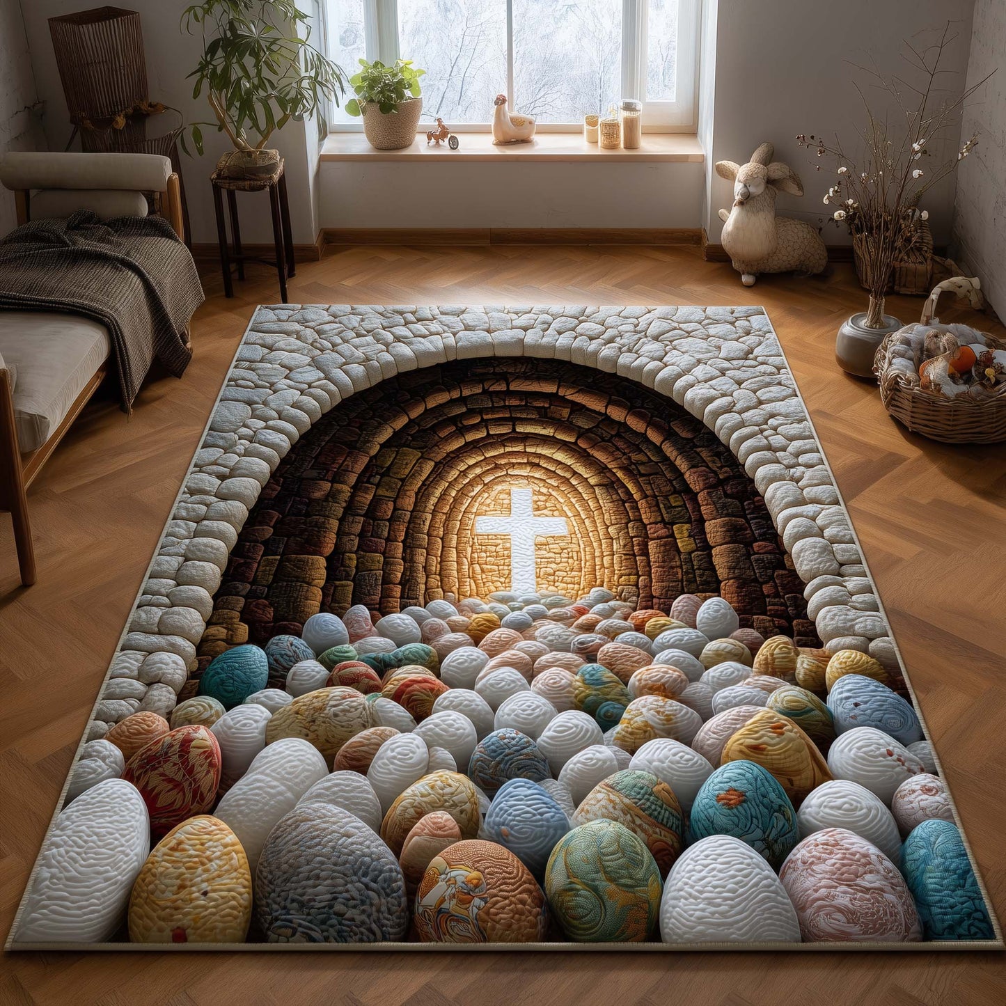 Easter Cross Light Area Rug GFTOHD13918