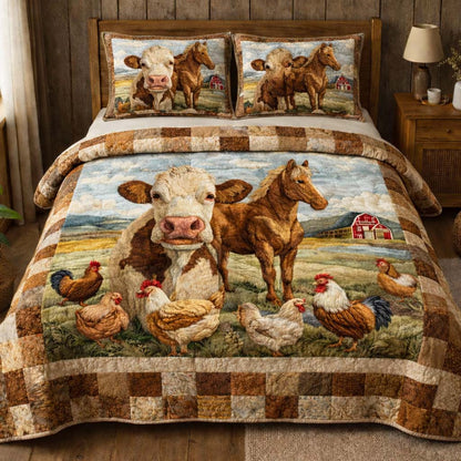 Pasture Morning Harmony 3-Piece Quilted Bedding Set GFTOHD13927